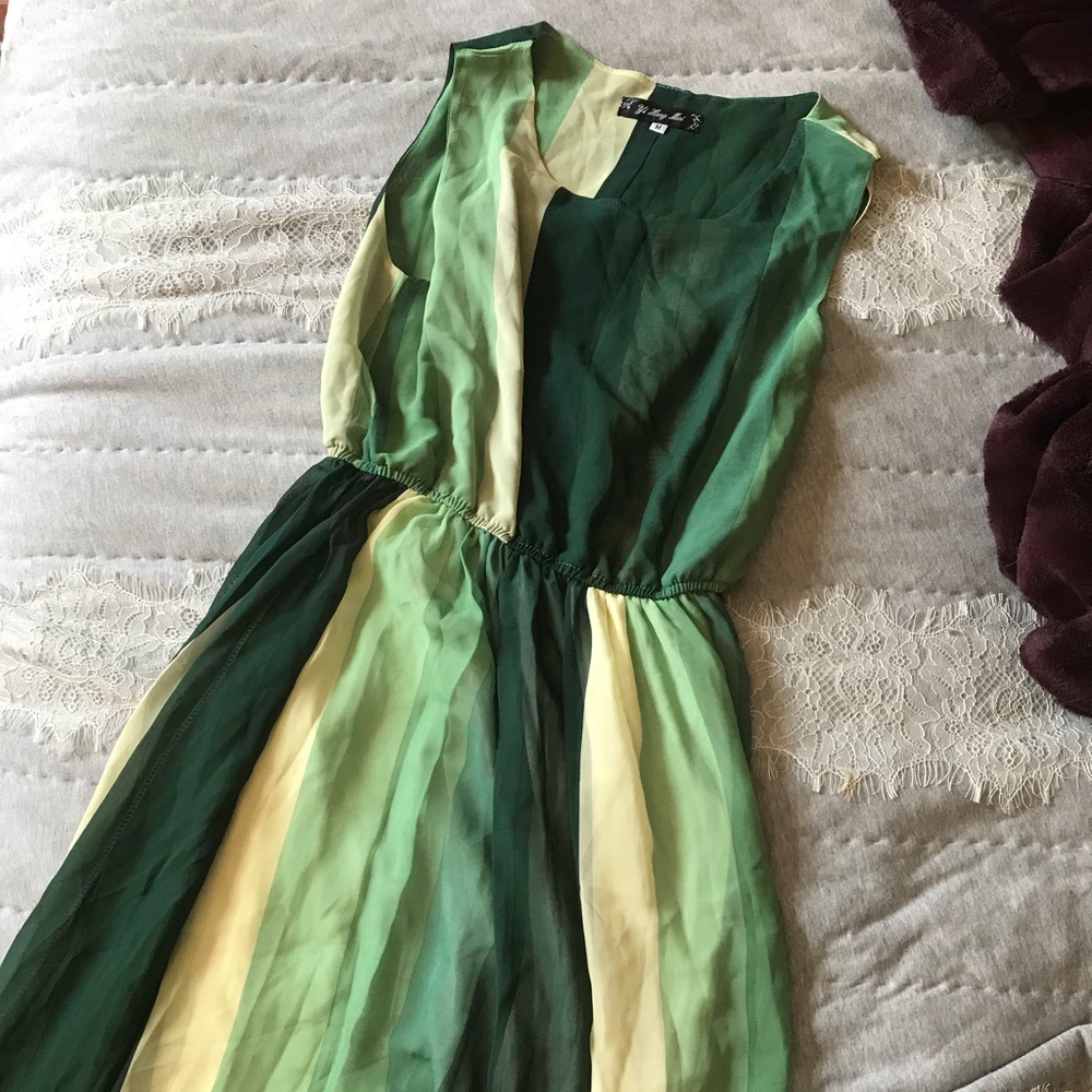 Green Striped Maxi Dress
